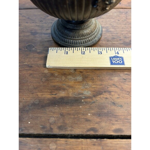 Vintage Brass Urn-Style Bowl Double Handle & Lid W/Lion Head Accents - Picture 11 of 11